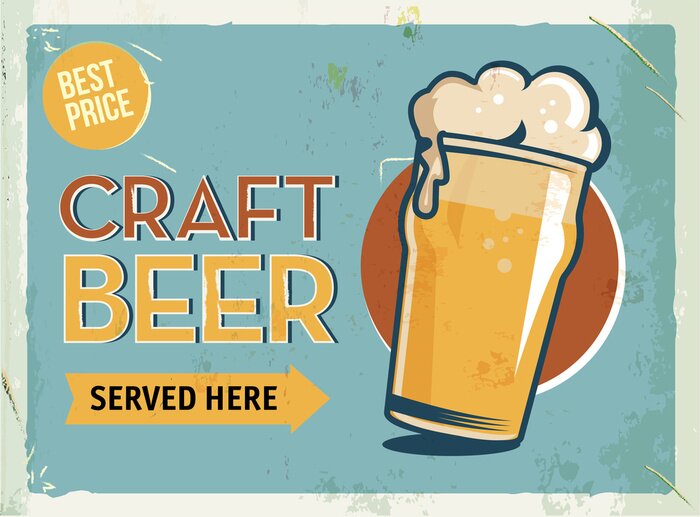 Sticker Uitstekende poster. Road signboard. Ouderwets ontwerp.