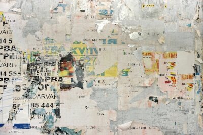 Sticker Urban Billboard Met Oude gescheurd papier Posters.
