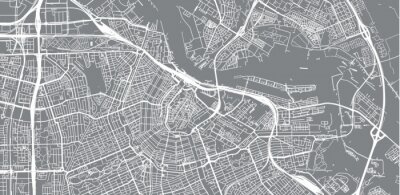 Sticker Urban vector city map of Amsterdam, The Netherlands