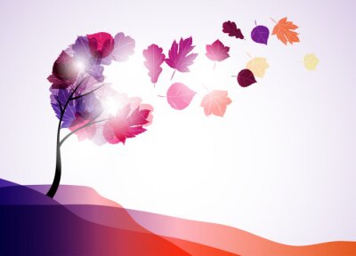 Sticker valentijn boom, abstracte achtergrond