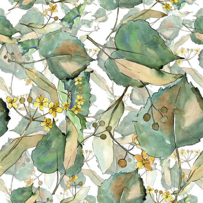 Sticker Vallende berkenbladeren in de herfst