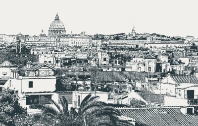 Sticker Vector afbeelding van de stad Rome, de hoofdstad van Italië