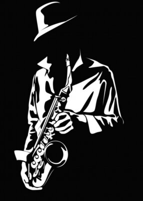 Sticker Vector beeld van de saxofonist