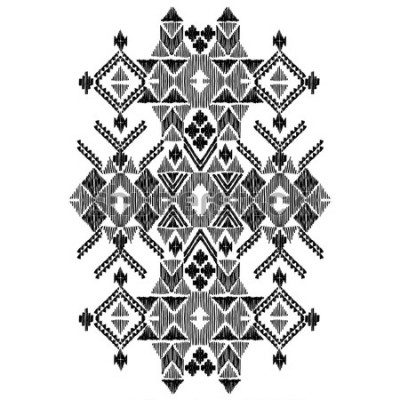 Sticker Vector black and white decorative ethnic pattern. American indian motifs. Hand drawn background, aztec tribal ornament. Print for fashion, textile, paper and cover. Line illustration