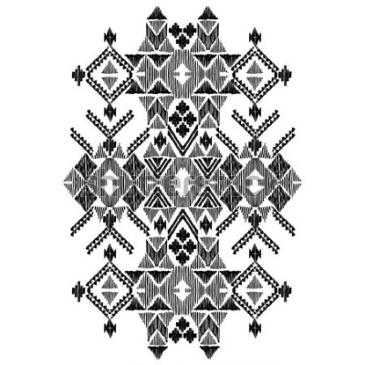 Sticker Vector black and white decorative ethnic pattern. American indian motifs. Hand drawn background, aztec tribal ornament. Print for fashion, textile, paper and cover. Line illustration