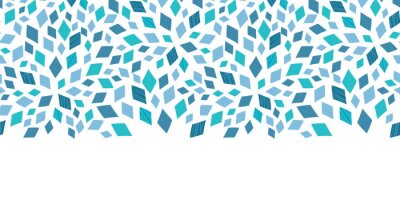 Sticker Vector blauwe mozaïektextuur horizontale grens naadloze patroon