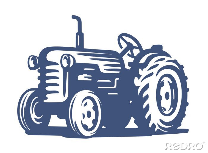 Sticker vector blauwe Tractor