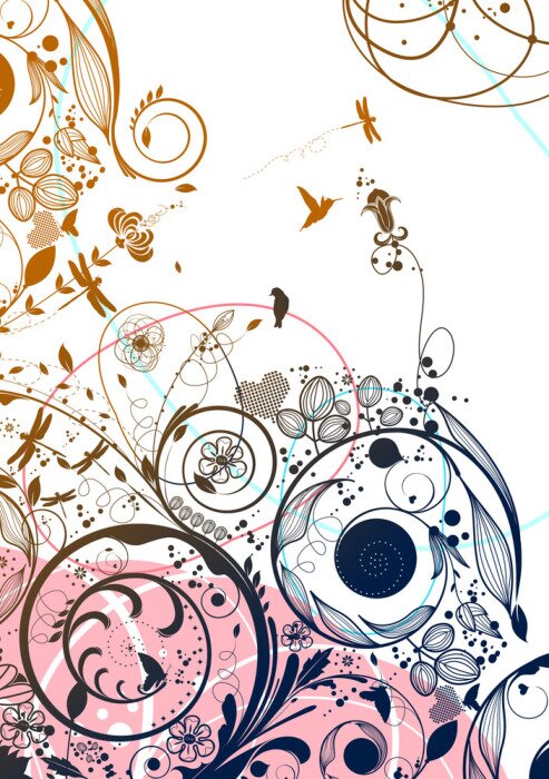 Sticker vector bloem achtergrond