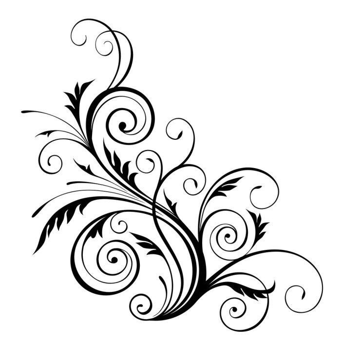 Sticker Vector floral design element