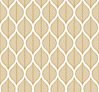 Fotobehang Vector geometrische blad naadloze patroon. Abstracte bladerentextuur.