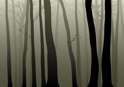 Sticker Vector illustratie van de bossen