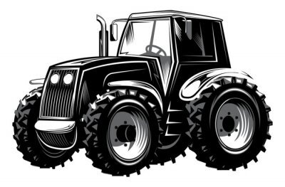 Sticker Vector illustratie van de landbouwtrekker voor design