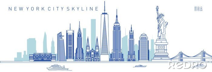 Sticker vector illustration of New York City skyline