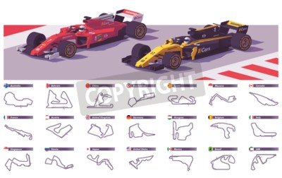 Sticker Vector motor racing tracks
