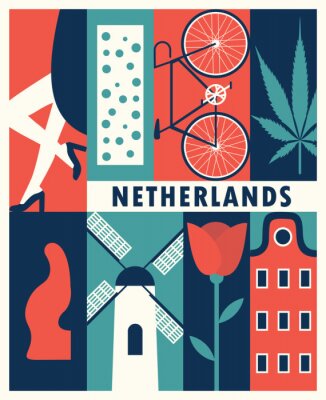 Sticker Vector Netherlands background