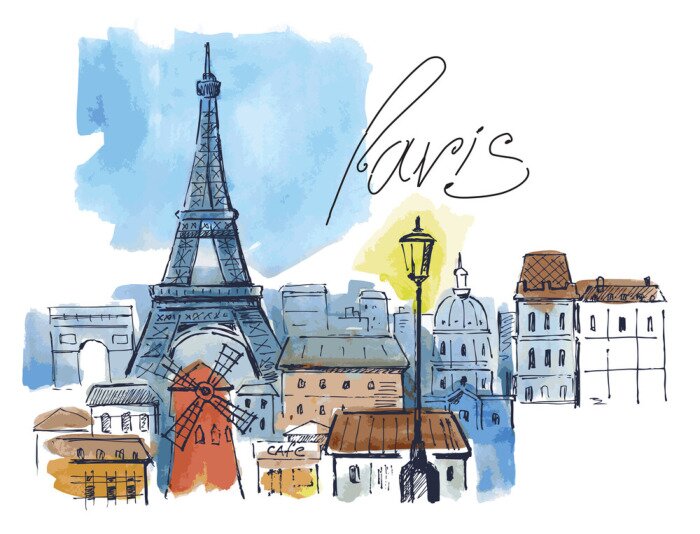 Sticker vector paris