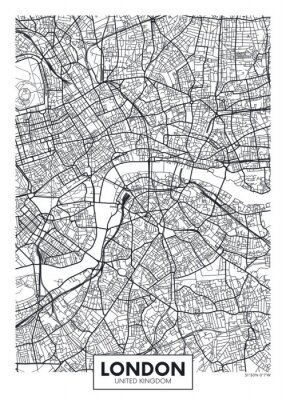 Vector poster kaart stad Londen