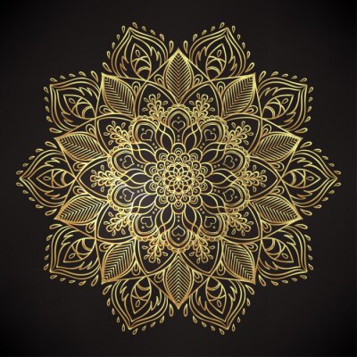 Sticker Vector sier Lotus bloem, etnische kunst, Patroon Indische Paisley. Hand getekende illustratie geïsoleerd. Uitnodiging. Gouden stickers, flash tijdelijke tattoo, mehndi en yoga design