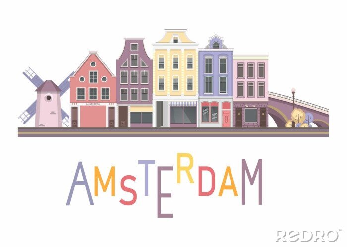 Sticker vector stad Amsterdam