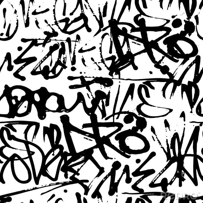 Sticker Vectorgraffiti naadloos patroon met abstracte markeringen