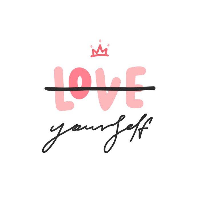 Sticker Vectortypografie met kroonillustratie