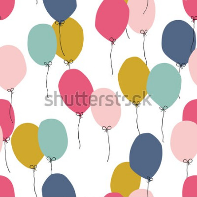 Sticker Veelkleurige gebonden ballonnen minimalistische illustratie