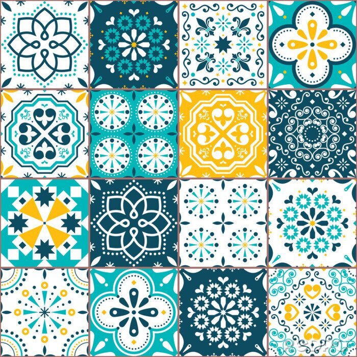 Sticker Veelkleurige Portugese tegels
