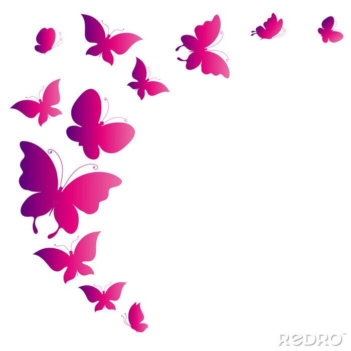 Sticker Veelkleurige vlinders