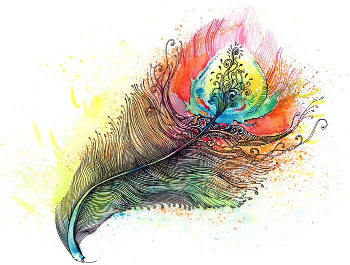 Sticker Veer in regenboogtinten