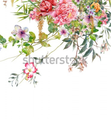 Sticker Veld bloemen samenstelling