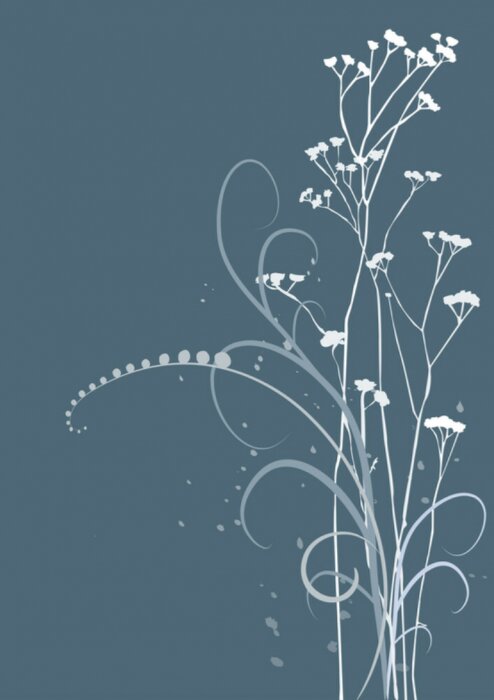 Sticker Veldbloemen op een blauwe achtergrond