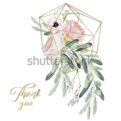 Sticker Veldbloemen op een boho-compositie