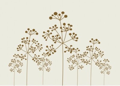 Sticker Veldbloemen op een grijze achtergrond