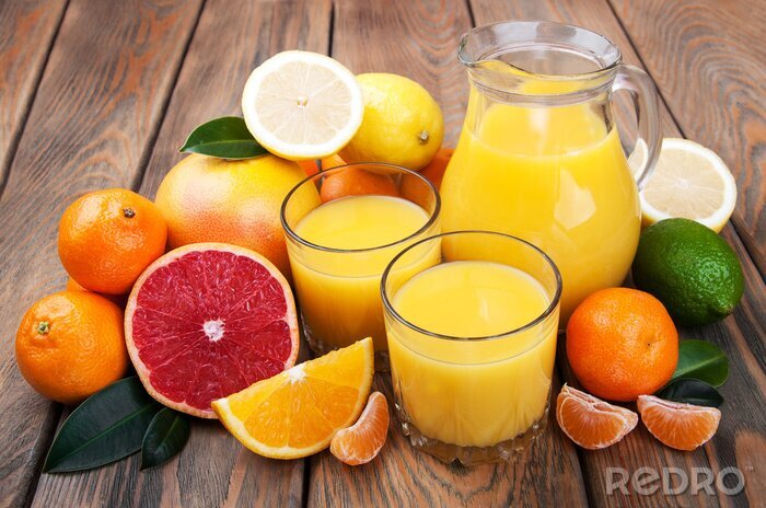 Sticker Vers sap van citrusvruchten