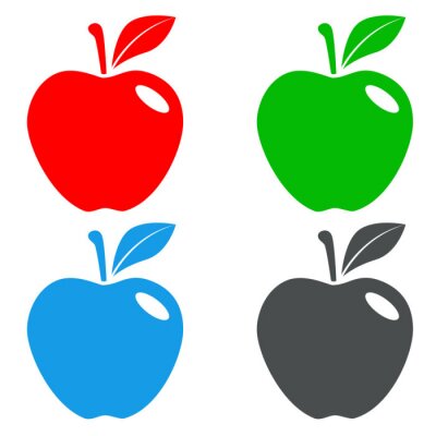 Sticker Vier verschillend gekleurde appelsgrafiek