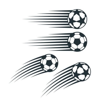 Sticker Vier vliegende ballen eenvoudige minimalistische graphics