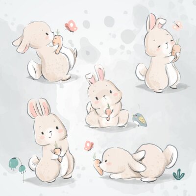 Vijf kleine konijntjes