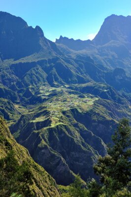 Village enclave de Ilet à Cordes, Cirque de Cilaos, La Reunion.