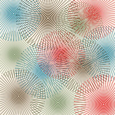 Sticker Vintage background with dotted flowers