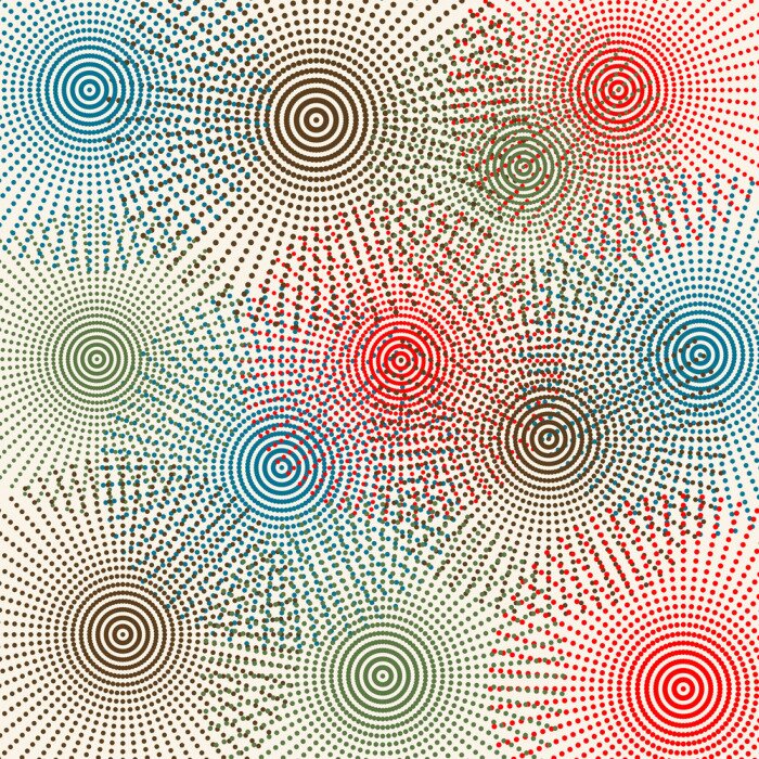 Sticker Vintage background with dotted flowers