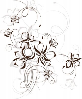 Sticker Vintage bloemen achtergrond, vector illustratie