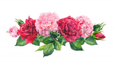 Sticker Vintage bloemen in twee kleuren