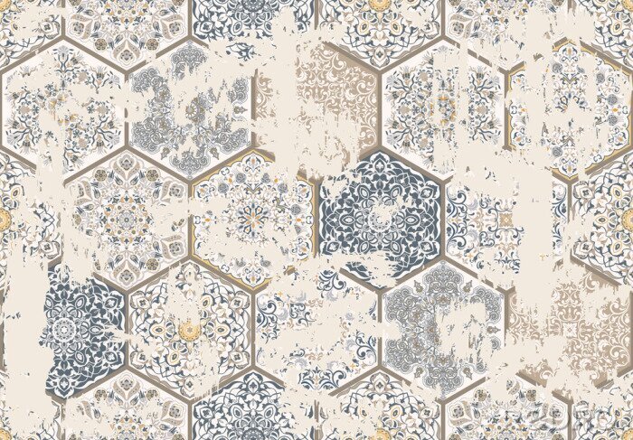 Sticker Vintage mozaïek in de oude stijl