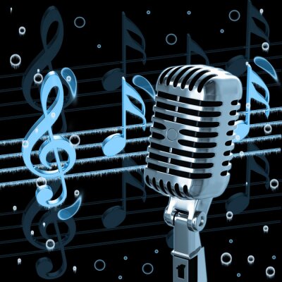 Vintage muziek met een microfoon