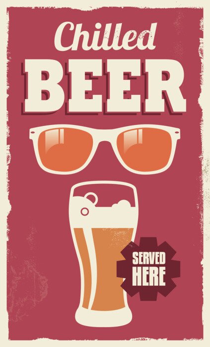 Sticker Vintage retro bier - vector poster ontwerp
