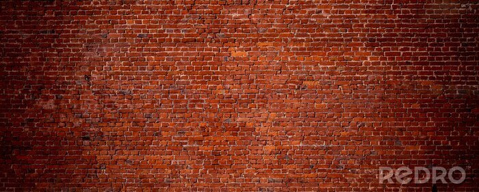 Sticker Vintage rode bakstenen muur
