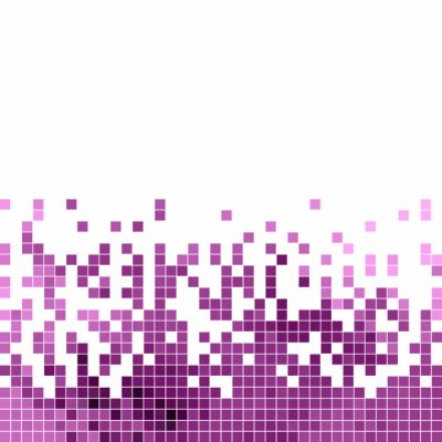 Violette pixels op een witte achtergrond