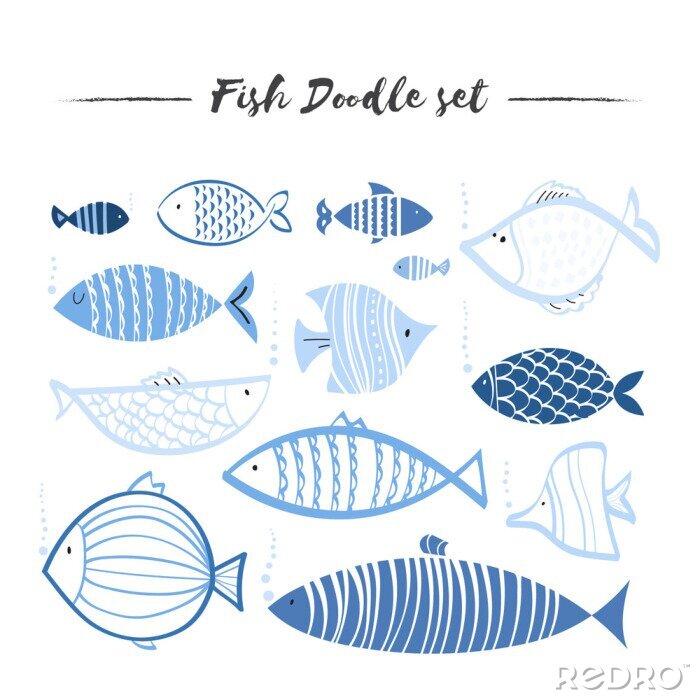 Sticker Vis doodle set