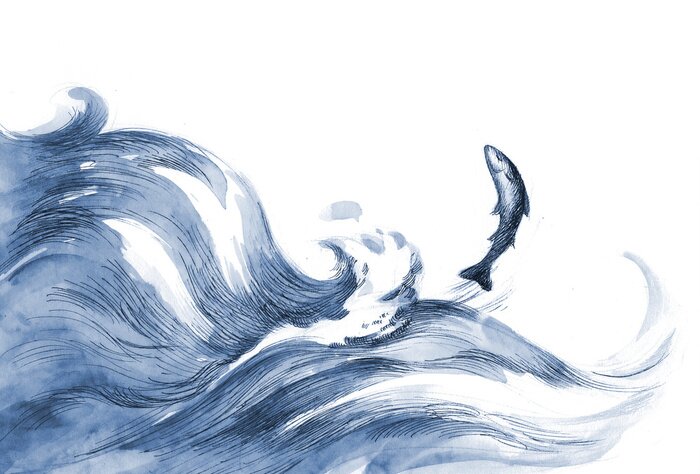 Sticker Vissen in de zee