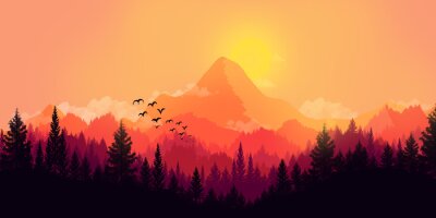 Sticker Vlakke landschap